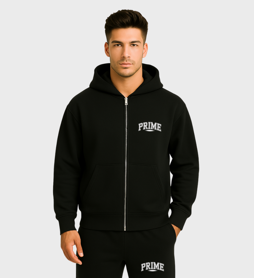 PRIME-ATHLETICS - Oversized Zipper Hoodie | Schwarz