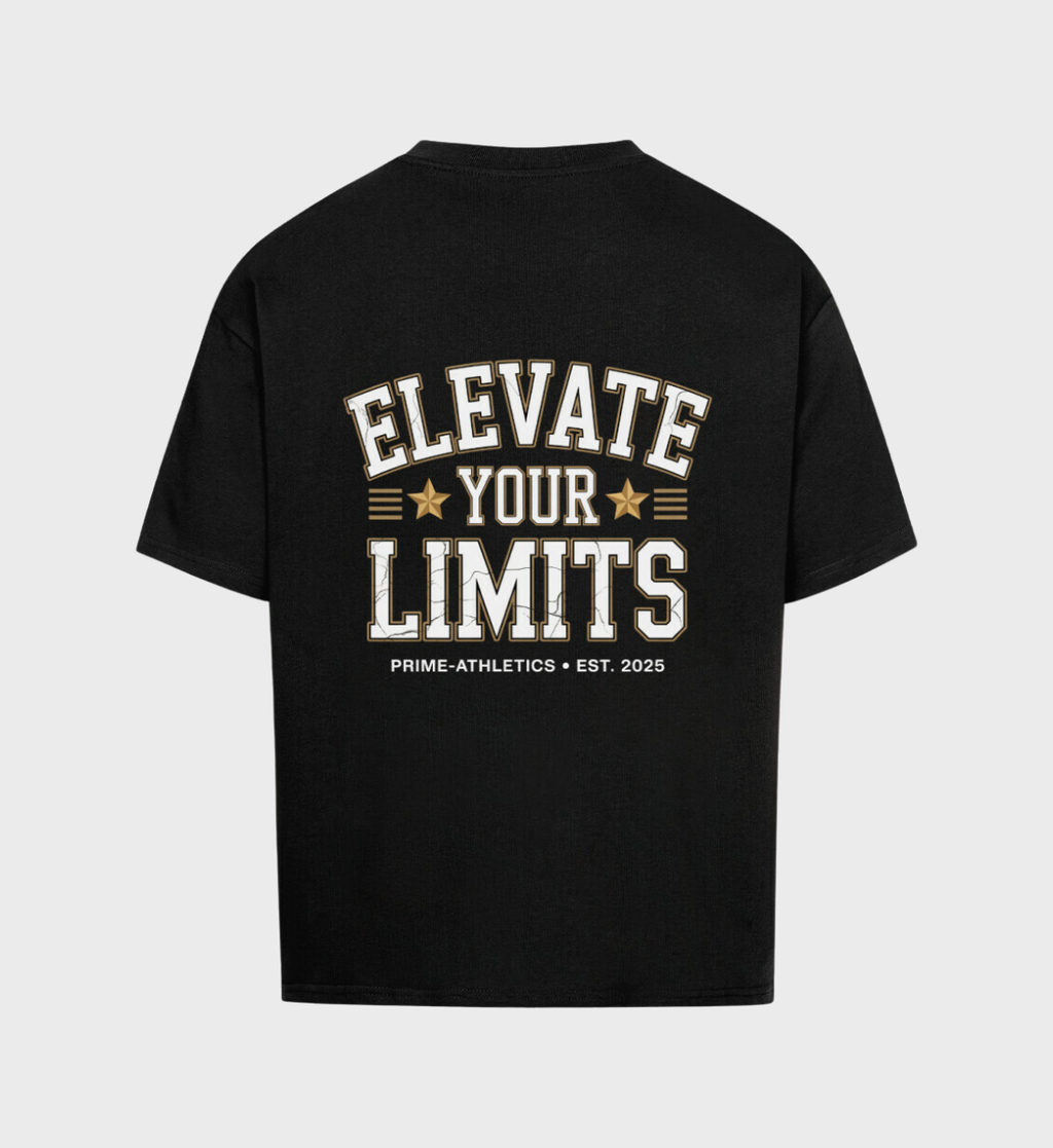 PRIME-ATHLETICS - Oversized T-Shirt Elevate Your Limits | Schwarz