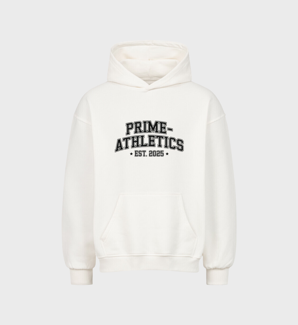 PRIME-ATHLETICS - Oversized Hoodie Front Logo | Weiß